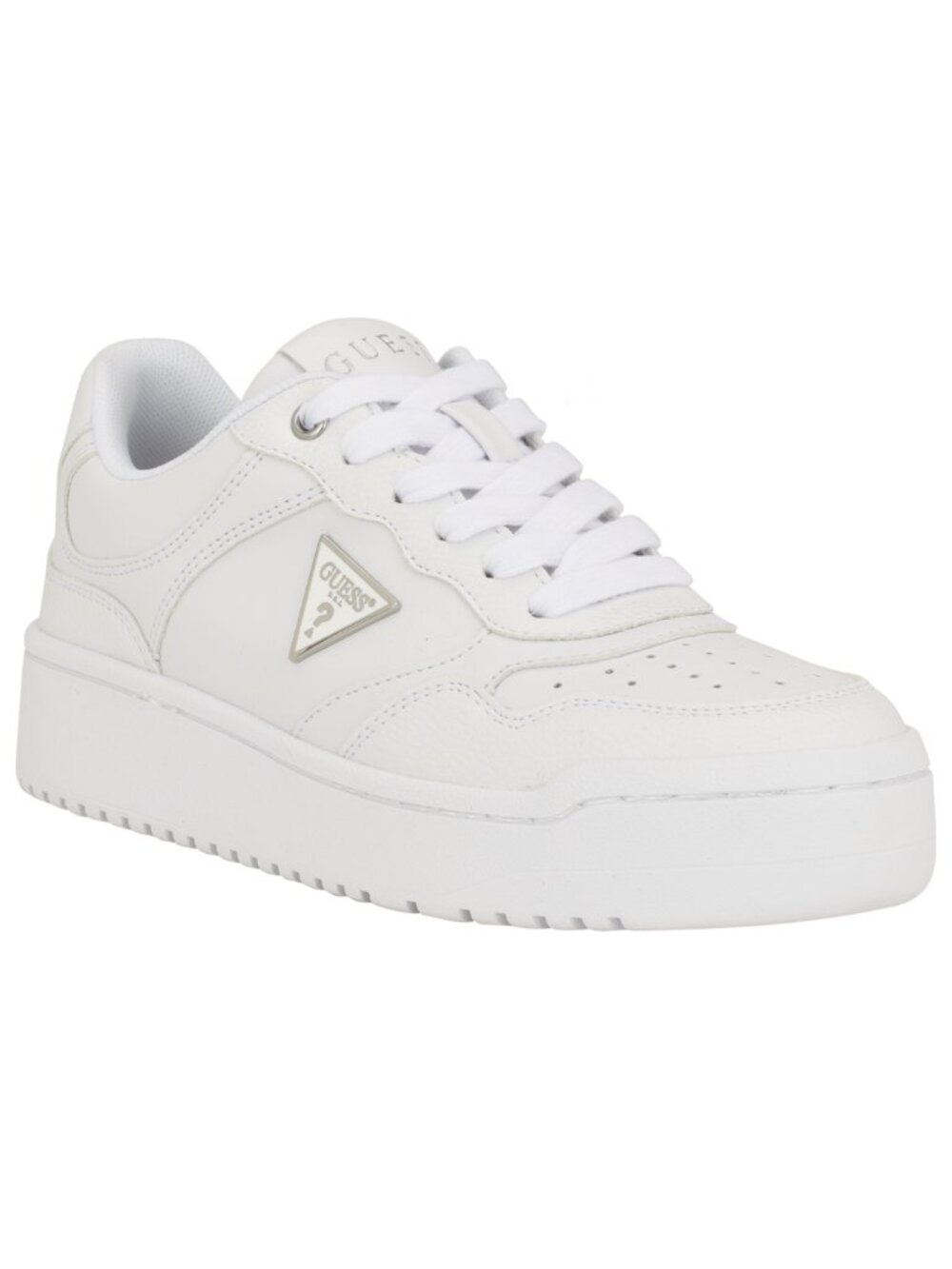 #7 Guess Women's Miram Platform Lace-up Court Sneakers - White